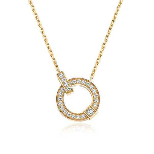 18K Gold Simple Fashion Diamond Clavicle Necklace