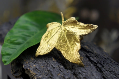 Ivy Leaf Ring: Botanical Handmade Jewelry (Gold-Plated Sterling)